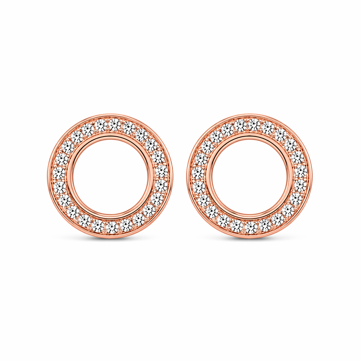 The Prestige Halo Diamond Tunnels - 14k Rose Gold & White Diamonds