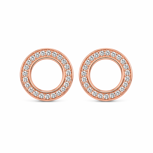 The Prestige Halo Diamond Tunnels - 14k Rose Gold & White Diamonds