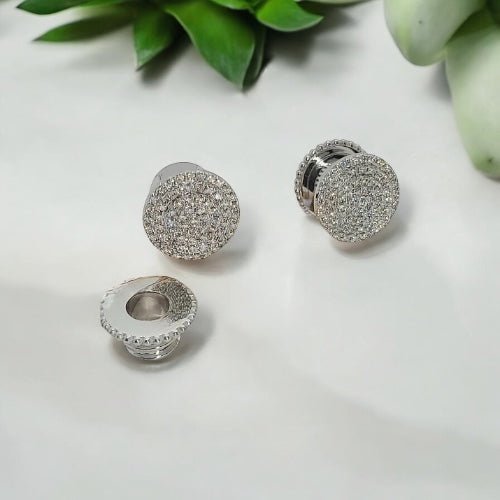 14k Gold White Diamond Cluster Ear Tunnels