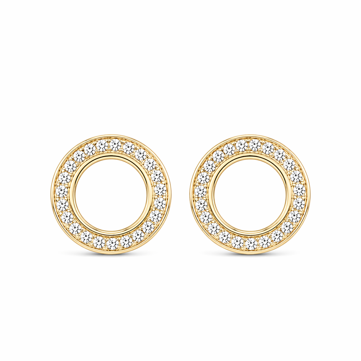 The Prestige Halo Diamond Tunnels - 14k Yellow Gold & White Diamonds