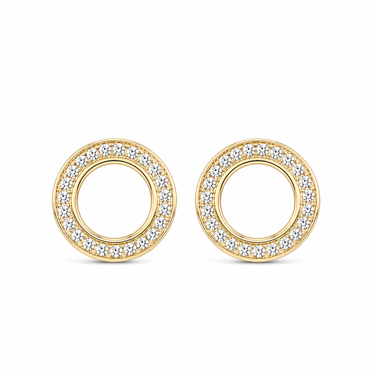 The Prestige Halo Diamond Tunnels - 14k Yellow Gold & White Diamonds