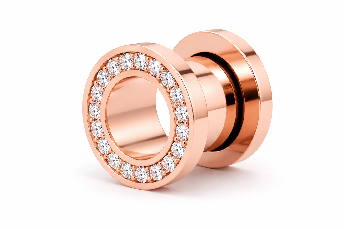 The Prestige Halo Diamond Tunnels - 14k Rose Gold & White Diamonds