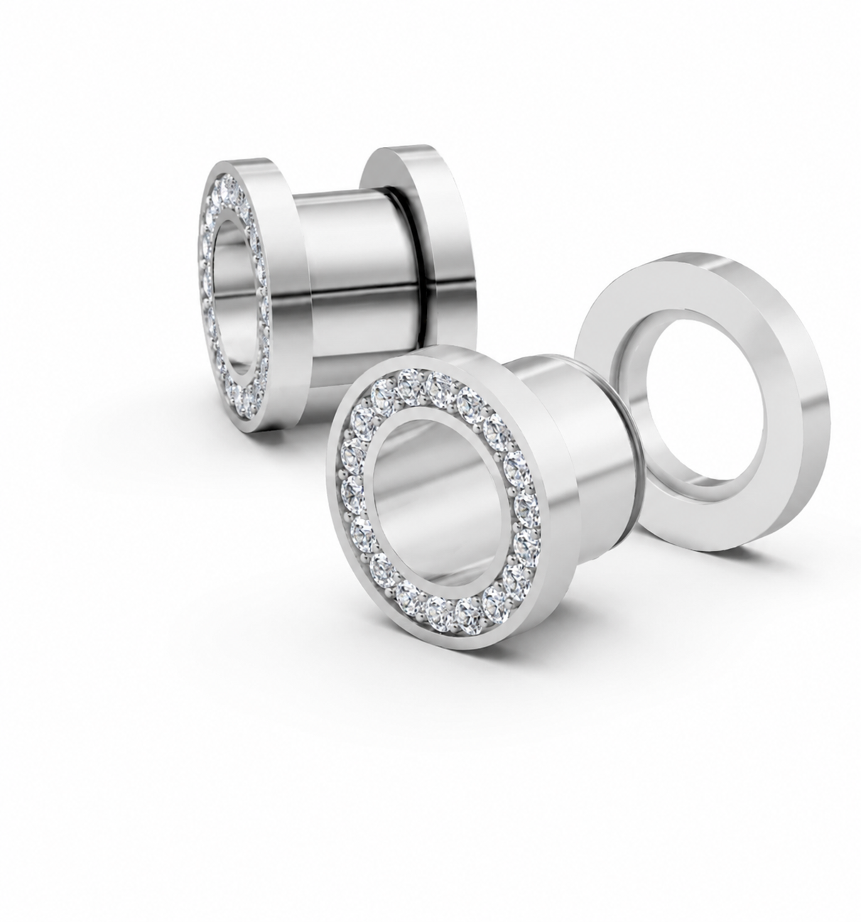 The Prestige Halo Diamond Tunnels - 14k White Gold & White Diamonds