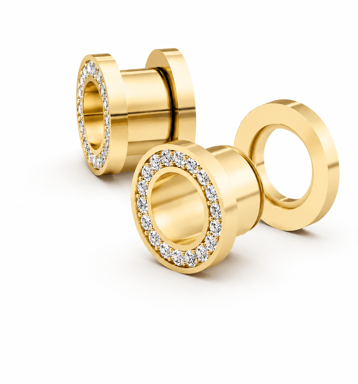 The Prestige Halo Diamond Tunnels - 14k Yellow Gold & White Diamonds