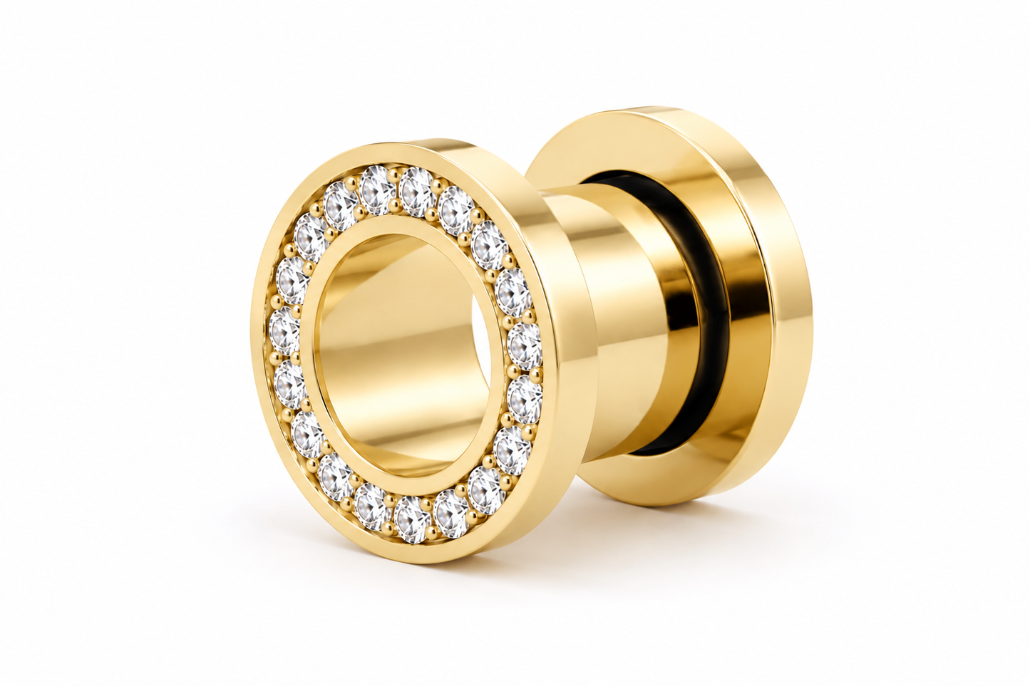 The Prestige Halo Diamond Tunnels - 14k Yellow Gold & White Diamonds